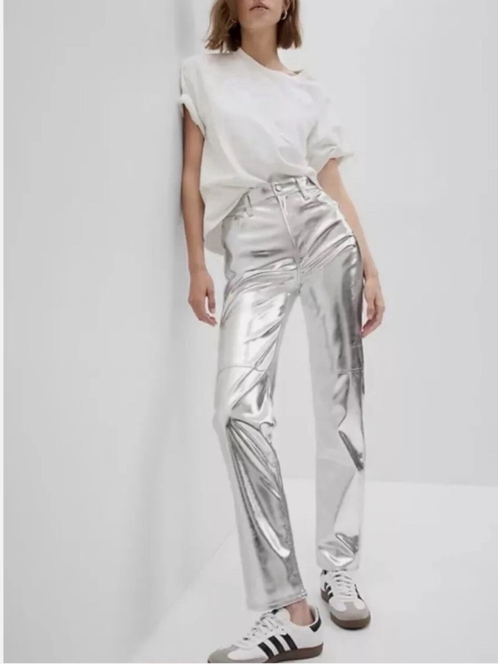NWT gap metallic straight leg jeans | 6